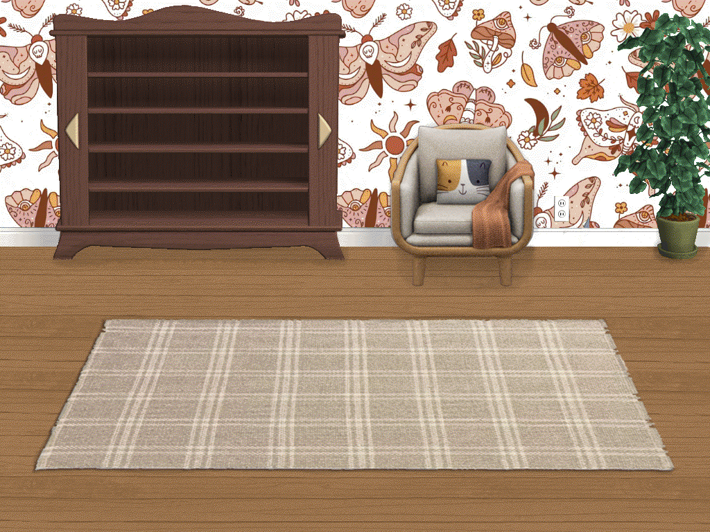 Toy Closet: Cat Chair & Moth Wallpaper